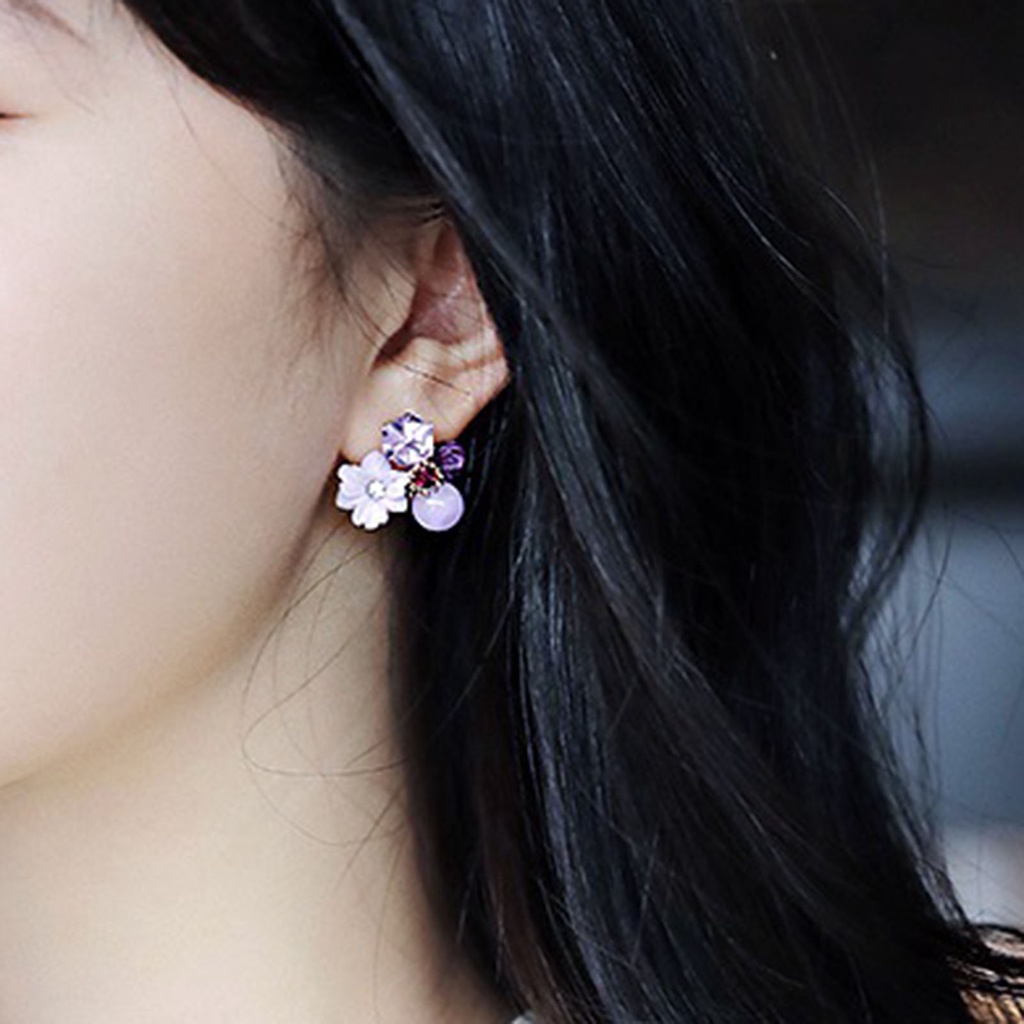 Khuyên Tai Đính Đá Lấp Lánh Sang Trọng Chống Mài Mòn