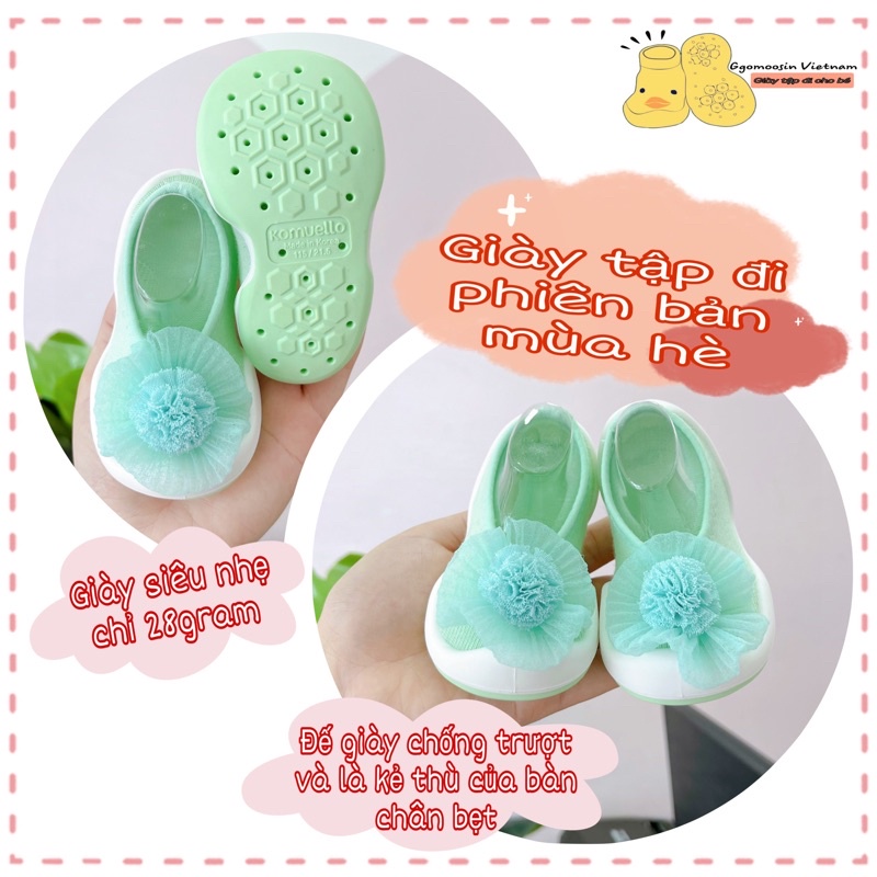 CHÍNH HÃNG GGOMOOSIN HÀN QUỐC GIÀY TẬP ĐI flat mint flower