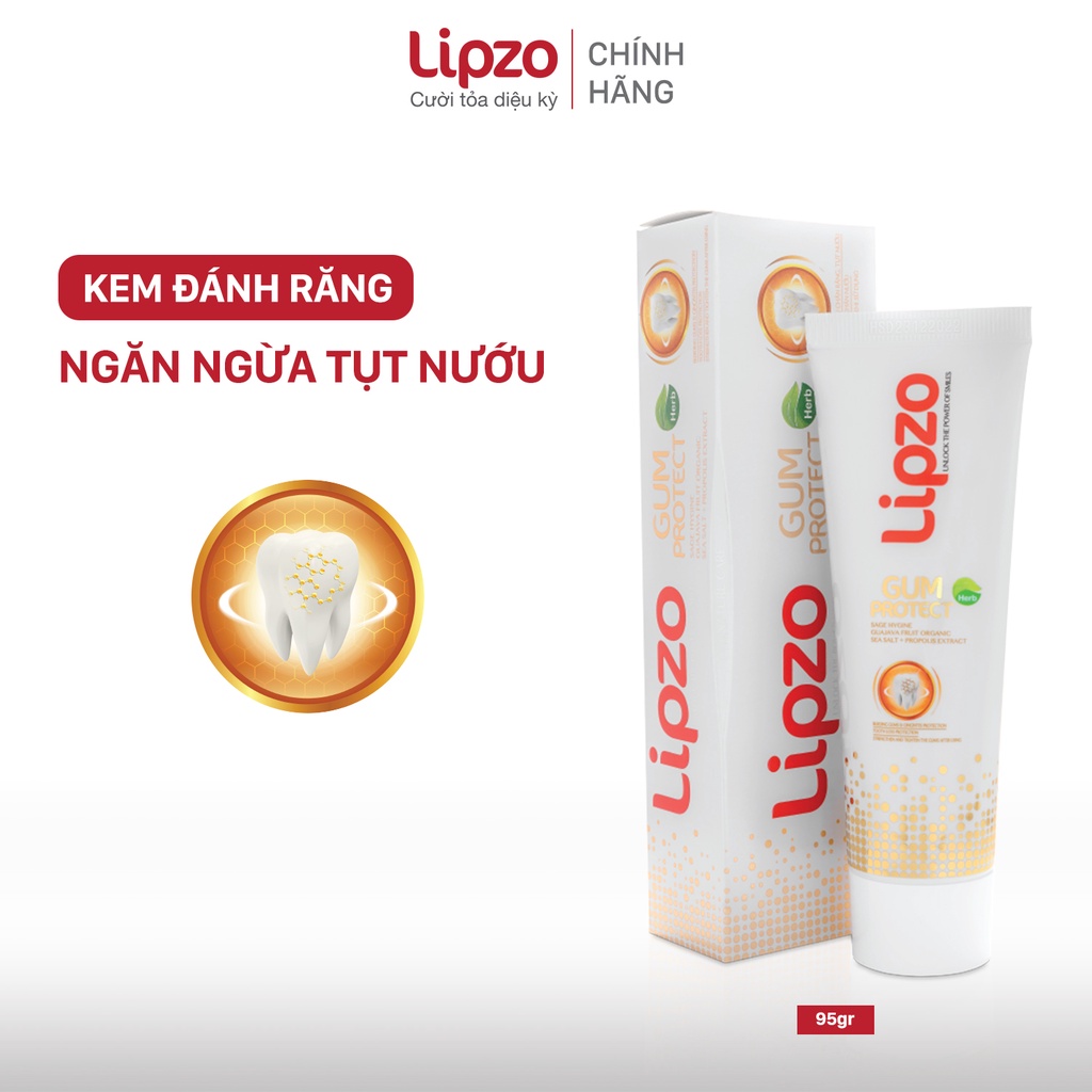 Kem Đánh Răng Lipzo Dược Liệu 95Gr Chống Tụt Nướu, Ngăn Ngừa Chảy Máu Chân Răng, Ngừa Khuẩn, Răng Chắc Khoẻ Tự Nhiên