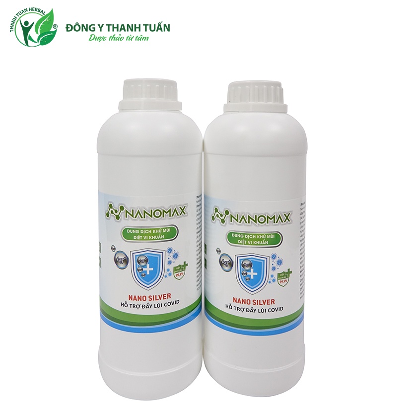 Dung dịch Nano bạc khử khuẩn, khử mùi trong phòng, ô tô chuyên dùng cho máy xông phun khói - Chai 1 lít