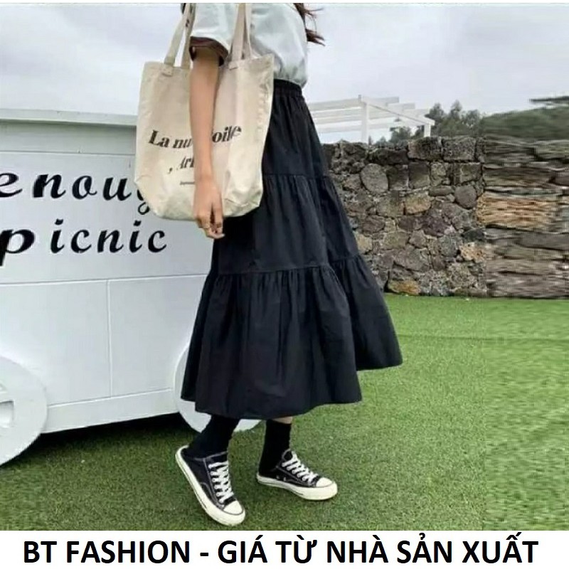 Chân Váy Dài Xòe Voan Duyên Dáng Thời Trang HOT - BT Fashion (Có vải Lót bên trong) + Video, Hình Thật (VA01)