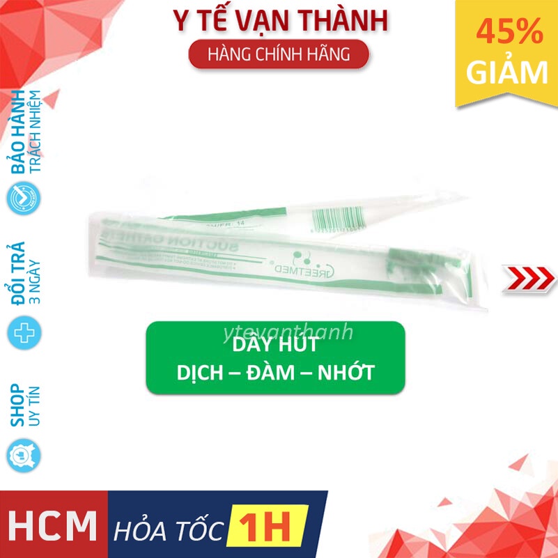 ✅ [HỘP 100 SỢI] Dây Hút Nhớt Có Khóa GreetMed | Hút Dịch, Đàm (Đờm) VT0736