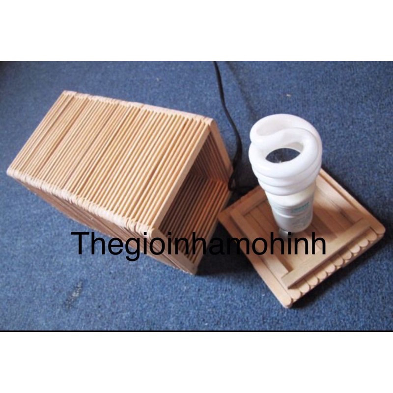 Đèn trang trí, đèn ngủ bằng que kem handmade