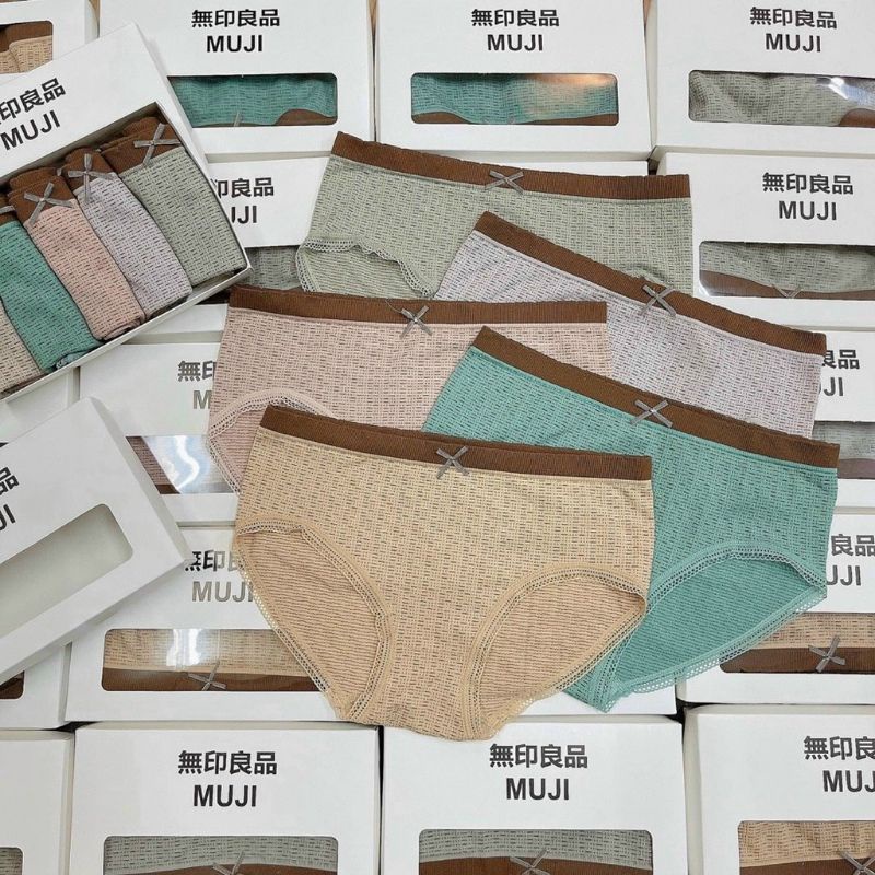 Quần lót kháng khuẩn siêu dễ thương,cạp cao kẻ viền nhẹ nhàng nữ tính,lôi cuốn,sz dưới 55kg