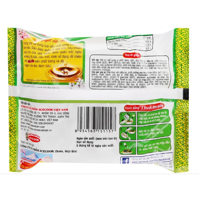 10 Gói Mì Hảo Hảo Tôm Xào Chua Ngọt