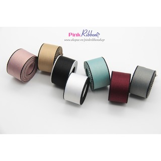 *Ruy băng kaki lụa dày viền đen cỡ 25mm