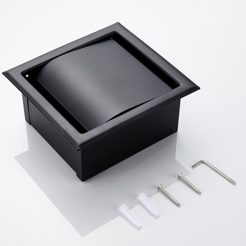 Giá Đỡ Cuộn Giấy Vệ Sinh Gắn Tường Bằng Thép Không Gỉ Màu Đen Tiện Lợi Dành Cho Phòng Tắm