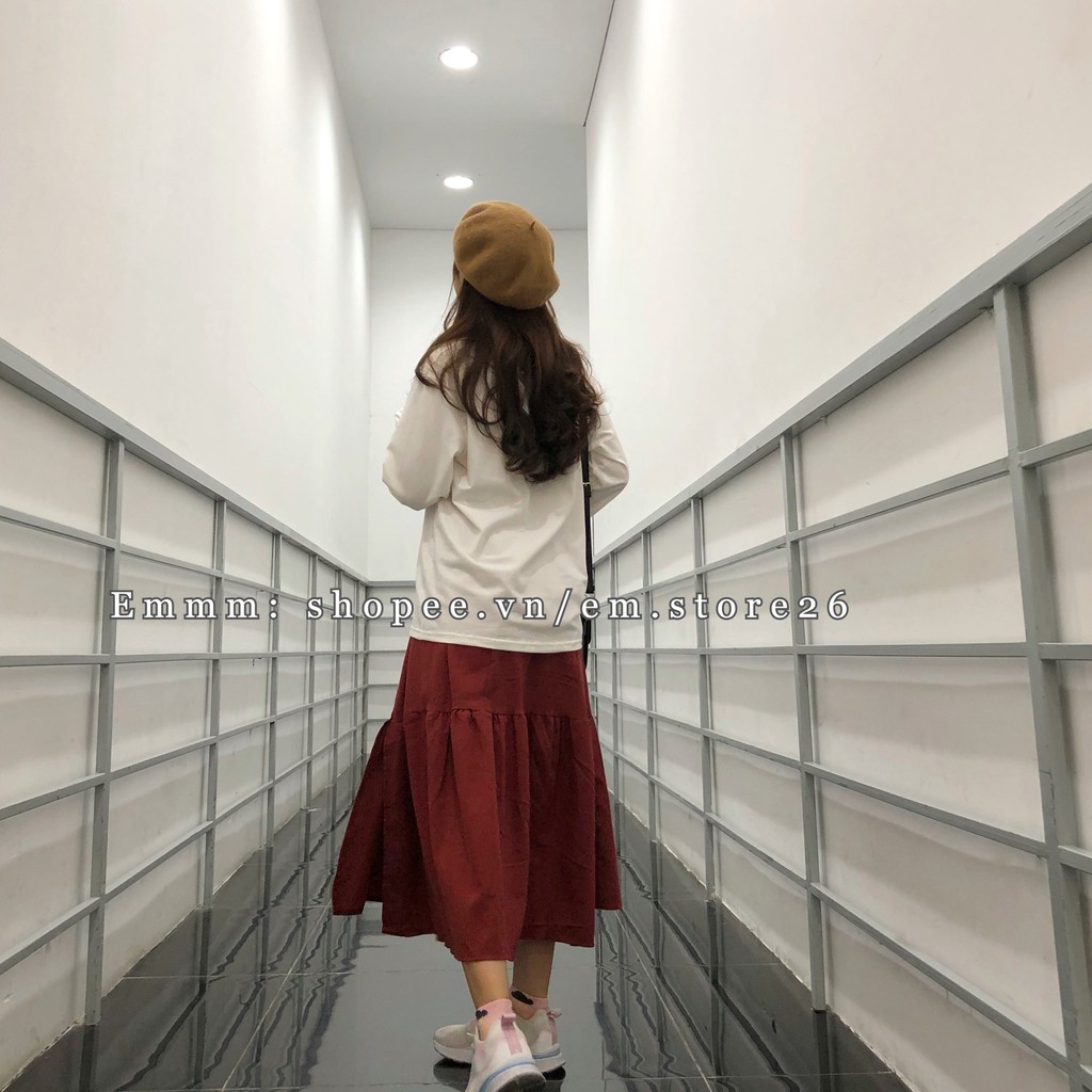 Chân váy cotton xẻ tà, hàng Quảng Châu, Freesize (Ảnh thật tự chụp) | BigBuy360 - bigbuy360.vn