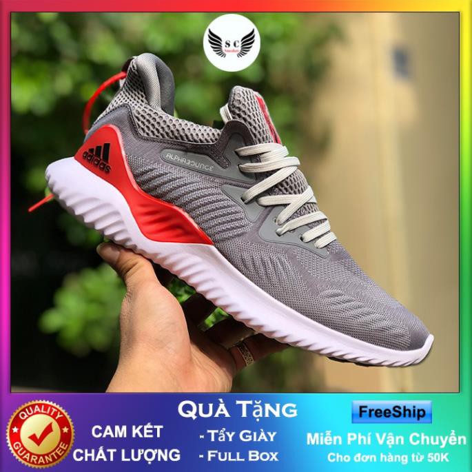 Giày Thể Thao Nam🎁FREESHIP🎁 Giảm Ngay 20K Khi Nhập [ GIÀY ALPHA ] Giày Nam ALPHA Xám Đỏ Cao Cấp | BigBuy360 - bigbuy360.vn