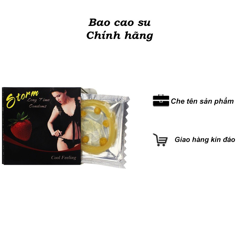 [RẺ VÔ ĐỊCH] COMBO 10 hộp bao cao su Storm - 7 bi hương dâu thơm dịu