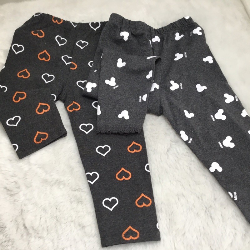 Legging bé gái [SET 5 CÁI] , quần thun ôm dài cho bé size 1 từ 8kg-10kg, dài ống 40cm, màu ngẫu nhiên