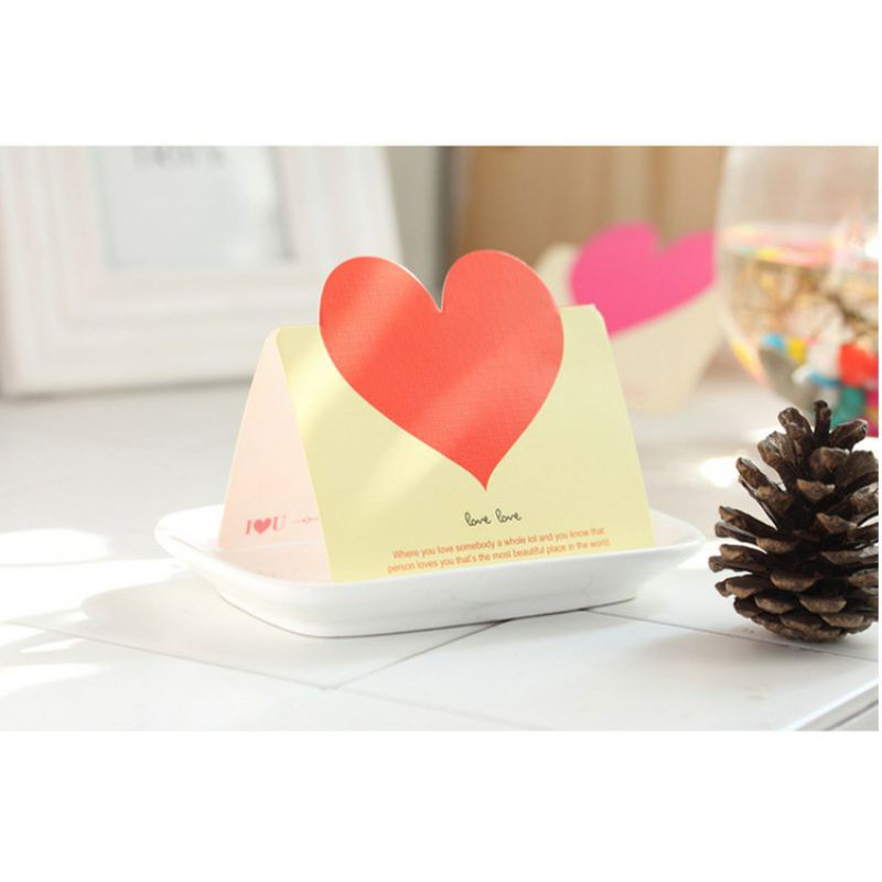 Thiệp trái tim mini 3D valentine tình nhân yêu thương chúc mừng ngày 8/3 14/2 20/10 nhiều màu xanh hồng đen đỏ