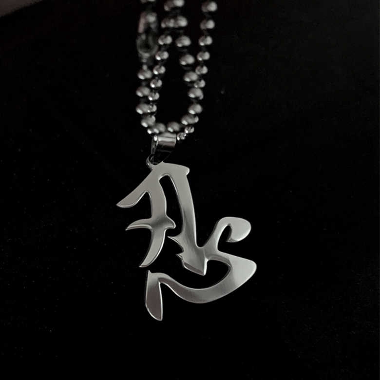 13999Korean version of INS tide people retro text necklace gadgets Harajuku dark wind wild couple models