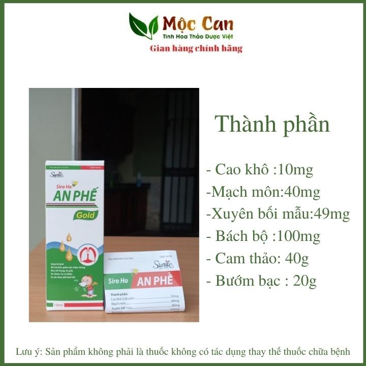 Siro ho An Phế Bổ Phế, Trừ Ho, Tiêu Đờm, Các Chứng Ho Do Cảm Lạnh, Nhiễm Lạnh, Ho Gió, Ho Khan, Ho Có Đờm Chai 100ml