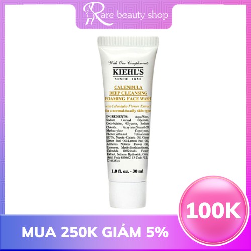 SỮA RỬA MẶT KIEHL’S CALENDULA DEEP CLEANSING FOAMING FACE WASH 30ML - SỮA RỬA MẶT HOA CÚC