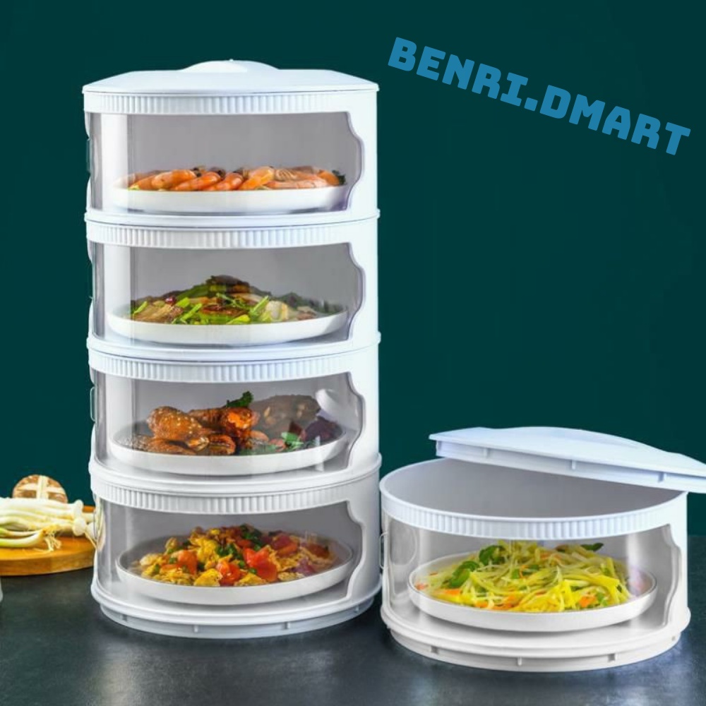 lồng bàn 5 tầng nhựa cao cấp chống bụi bẩn , lồng bàn đa tầng cửa kéo