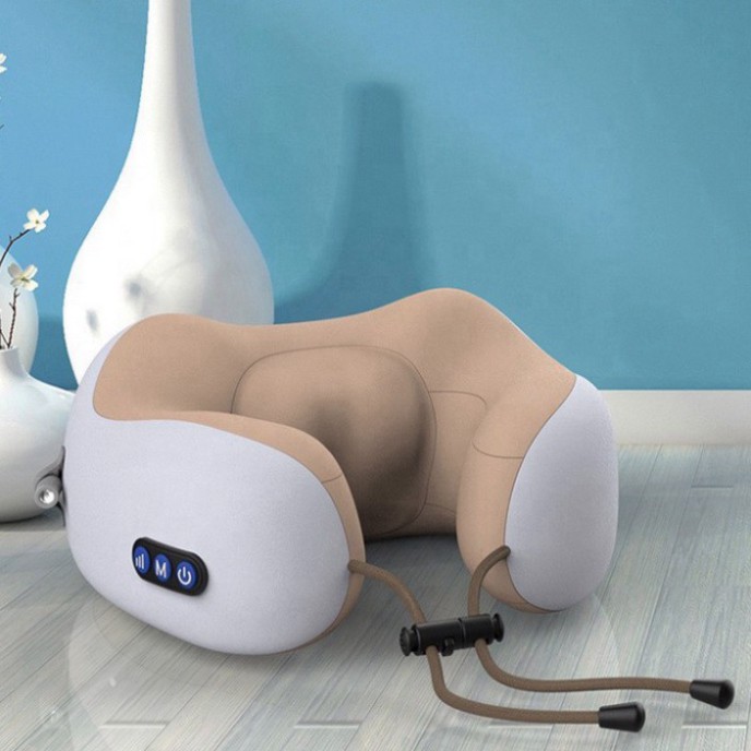 Gối Mát Xa Cổ Vai Gáy Chính Hãng- Máy Massage Chữ U Kiêm Gối Ngủ Đa Chức Năng - Tốt Cho Sức Khỏe