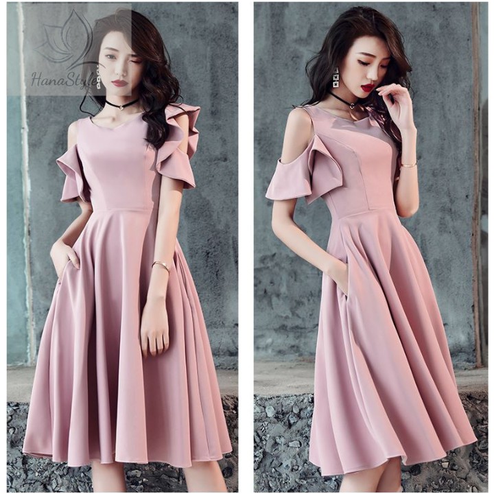 Đầm xòe cutout sang trọng HN029