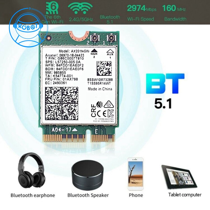 Card Wifi Ax201 Ngw Với Ăng Ten Wifi 6 3000mbps M.2 Cnvio2 Bluetooth 5.1 Cho Windows10 | BigBuy360 - bigbuy360.vn