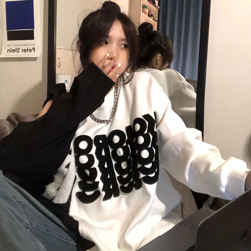 Jiashucheng Áo Sweatshirt Dáng Rộng Thoải Mái Phong Cách Hàn Quốc Ngọt Ngào Dễ Phối Đồ Mùa Xuân Cho Nữ