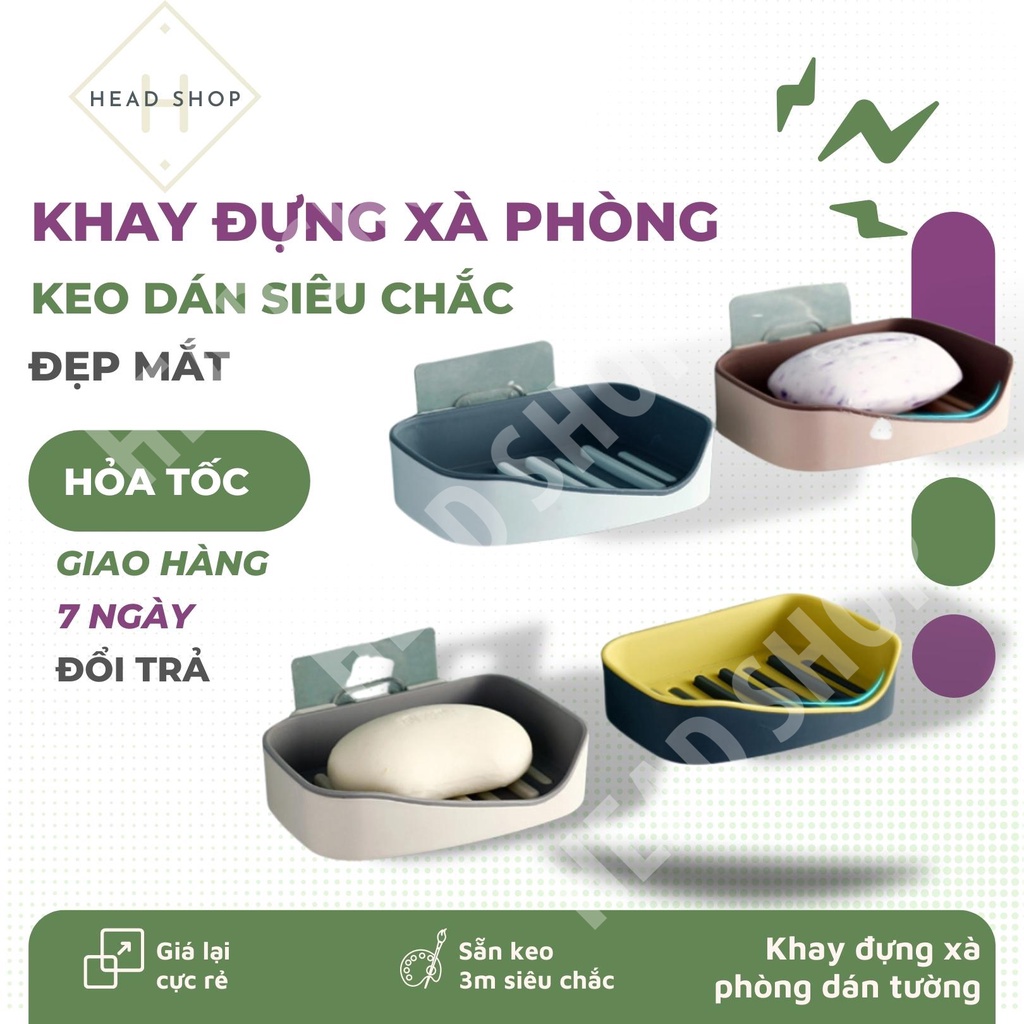 Khay đựng để xà bông xà phòng dán tường 2 lớp Kệ Đựng Xà Bông Xà Phòng Cao Cấp dán tường KXP01 HEAD SHOP