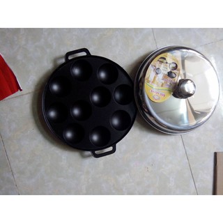 Khuôn Bánh Khọt 10 lỗ  nắp inoc cao cấp
