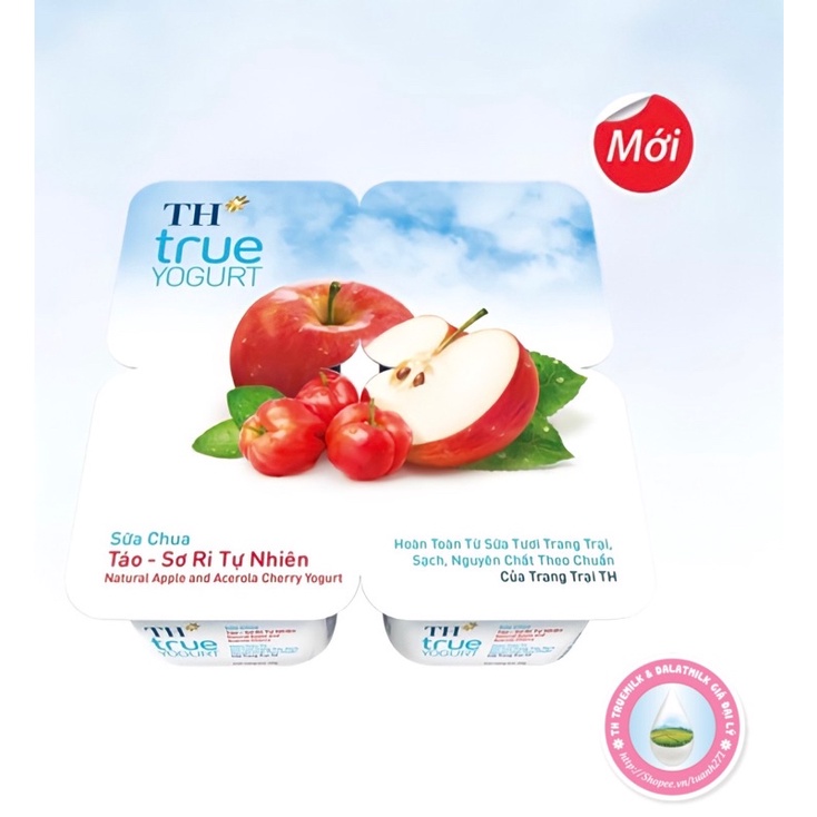 Sữa chua ăn Táo sơ ri/ Trái cây/Sầu riêng/Nha đam/Dừa/Chanh leo TH Truemilk 24hộp