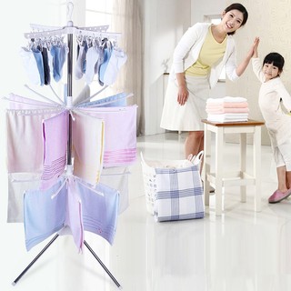 Cây Giàn Phơi Đứng Thông Minh Cho Bé 3 Tầng Với Thiết Kế Chống Đổ 3 Chân Và Có Thể Xoay 360 Độ