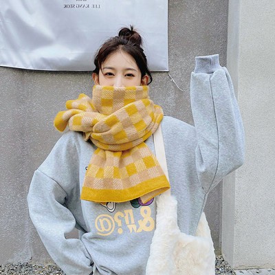 Khăn Quàng Cổ thiên điểu nữ mùa đông sinh viên Dễ Thương Trái tim cô gái Hàn Quốc đa năng giữ ấm Len Anh len sợi đan cổ 