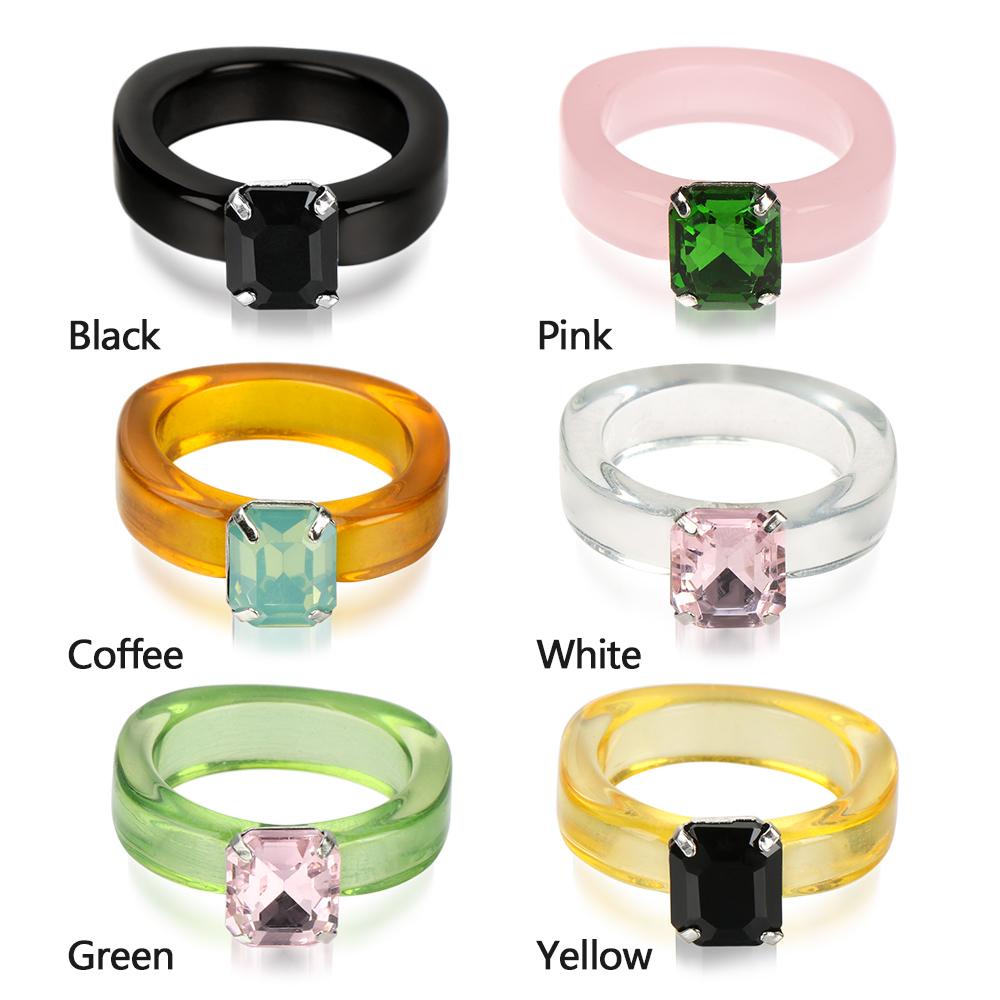 Nhẫn Hình Học Nhiều Màu Phong Cách Cổ Điển Dành Cho Nữ