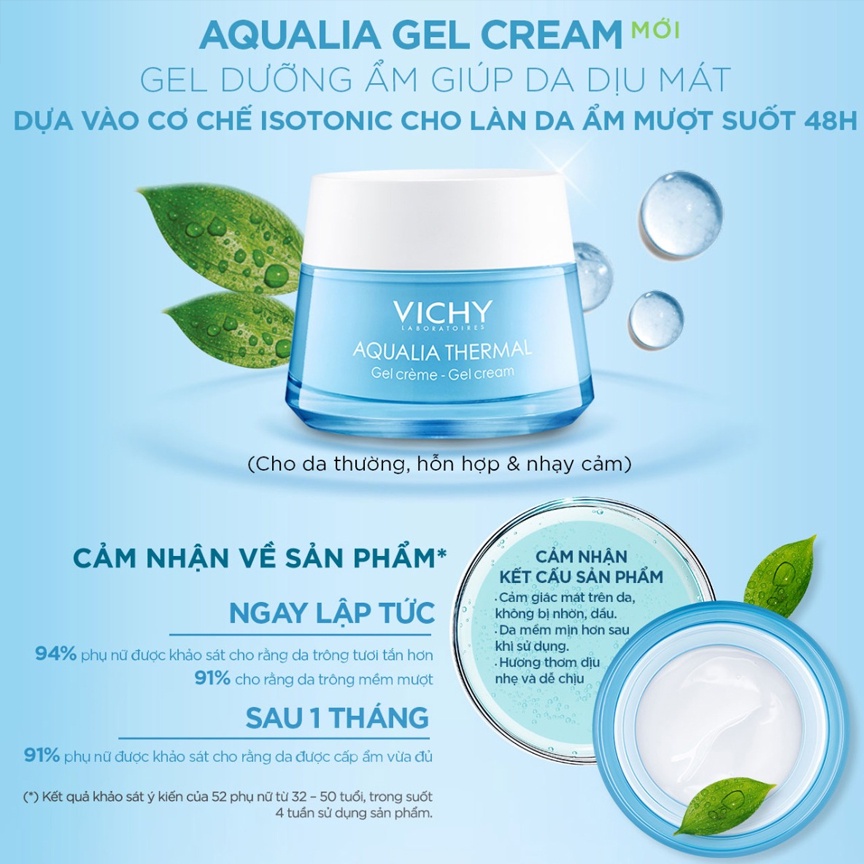 Kem Gel VICHY AQUALIA THERMAL LIGHT CREAM Dưỡng ẩm và cấp nước cho da