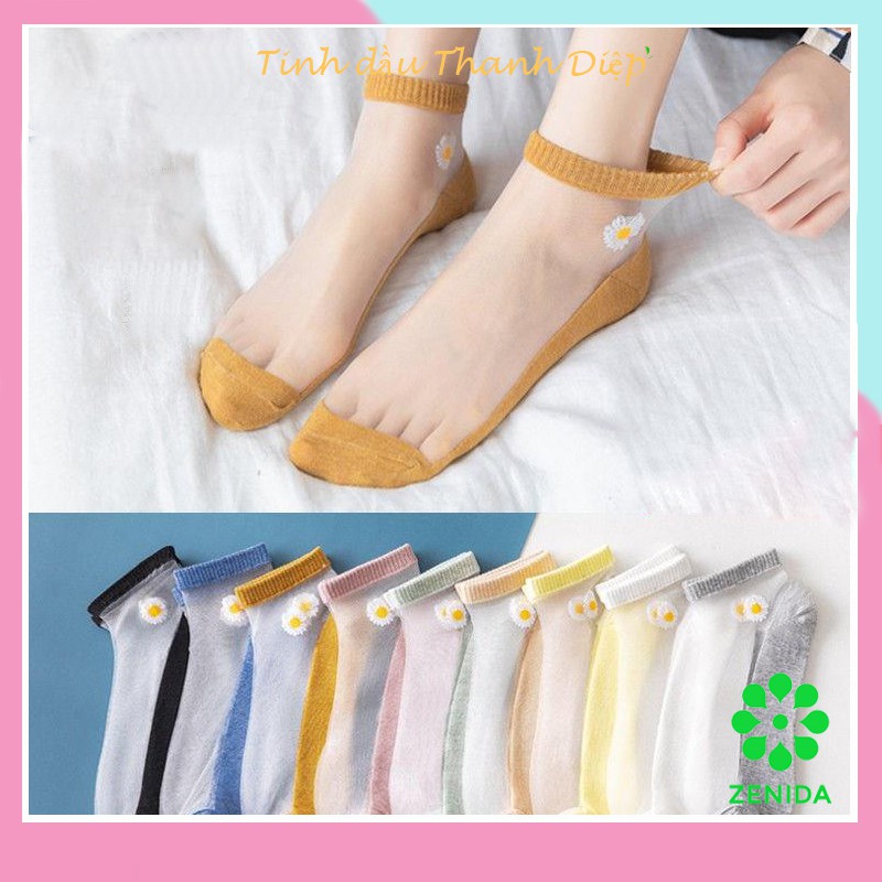 Combo 10 đôi tất hoa cúc lưới cổ ngắn xinh xắn tao nhã