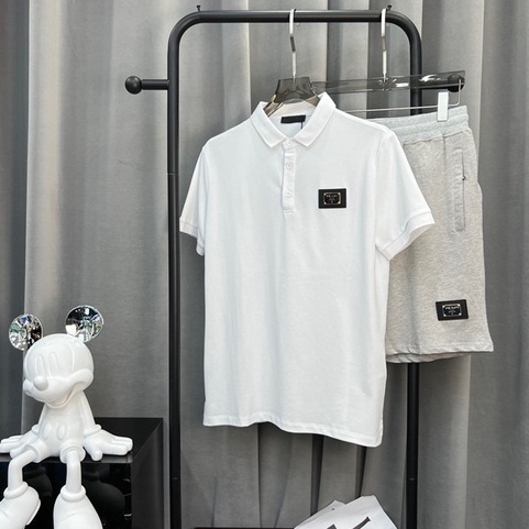 Áo Thun POLO Da Thêu Chữ Ngắn Tay Thời Trang Hè Năng Động Dành Cho S-4XL PRAD1 2022