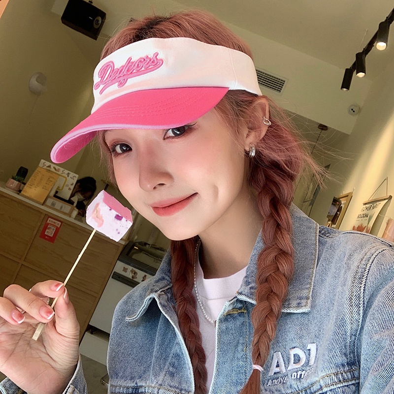 Nón Lưỡi Trai Nửa Đầu Chống Nắng Thêu Chữ Màu Sắc Thời Trang Mùa Hè Phong Cách Hàn Quốc Dành Cho Nữ