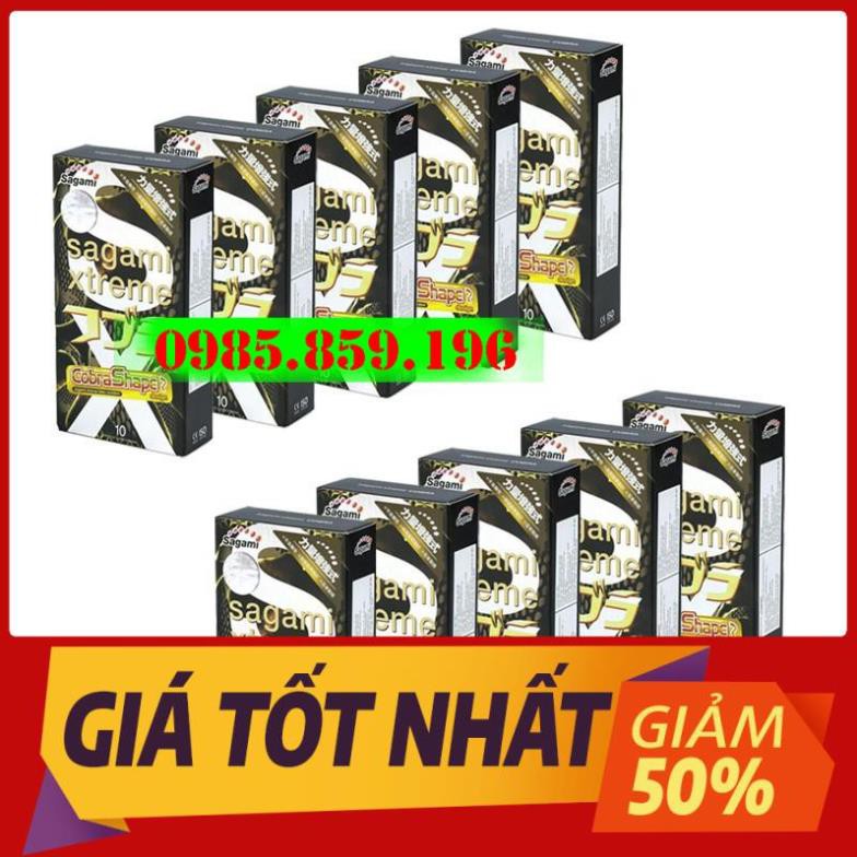 [KM] Combo 10 hộp bao cao su Sagami xtreme Cobra hình rắn hổ mang (10 chiếc/ hộp)