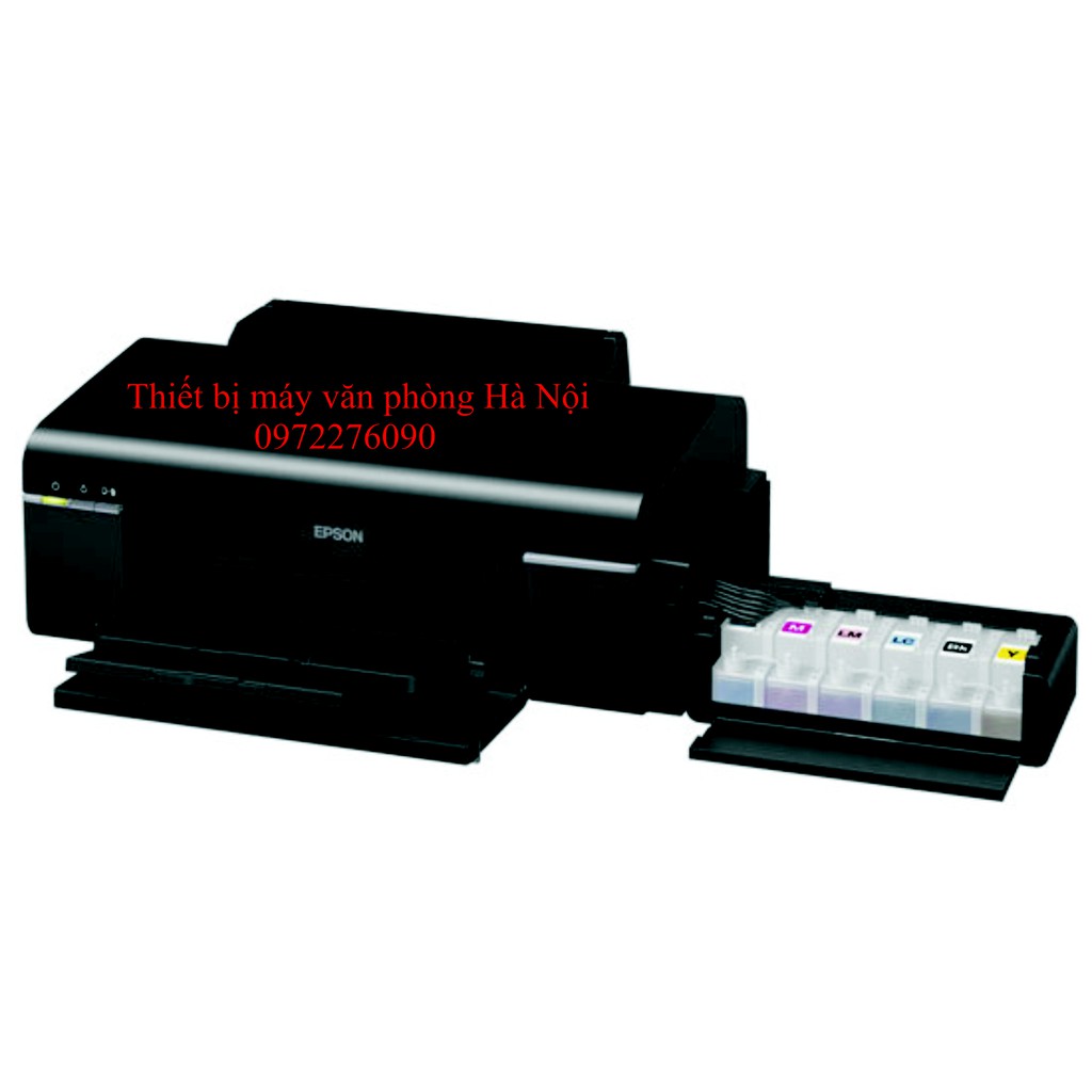 Combo Máy in màu khổ A4 Epson L805 + máy ép nhiệt khổ 38x38 + Bộ mực nhiệt 6 màu 100ml + 2 tập giấy in chuyển nhiệt a4