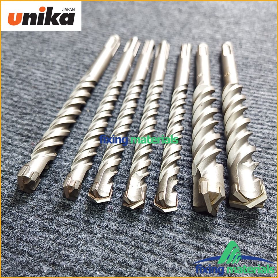 Mũi khoan bê tông 4 ngạnh UNIKA  (đk từ 6.0-18.0mm) mã UX, chuôi gài SDS Plus (Thanh lý)