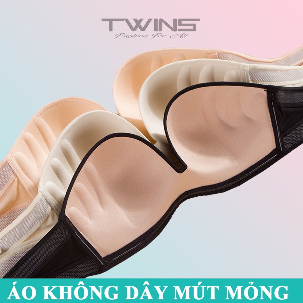 Áo ngực không dây nữ mút mỏng nâng ngực có gọng viền silicon chống tụt size 32-34-36-38 mặc áo đầm hở vai