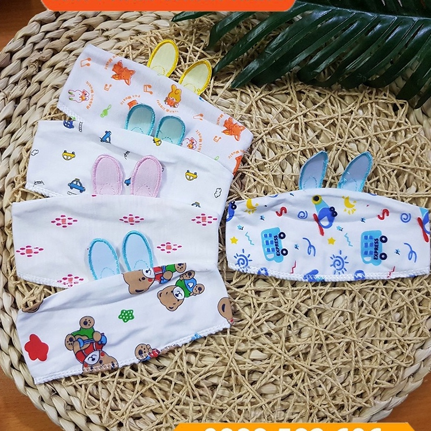 Set 3 mũ thóp tai thỏ sơ sinh