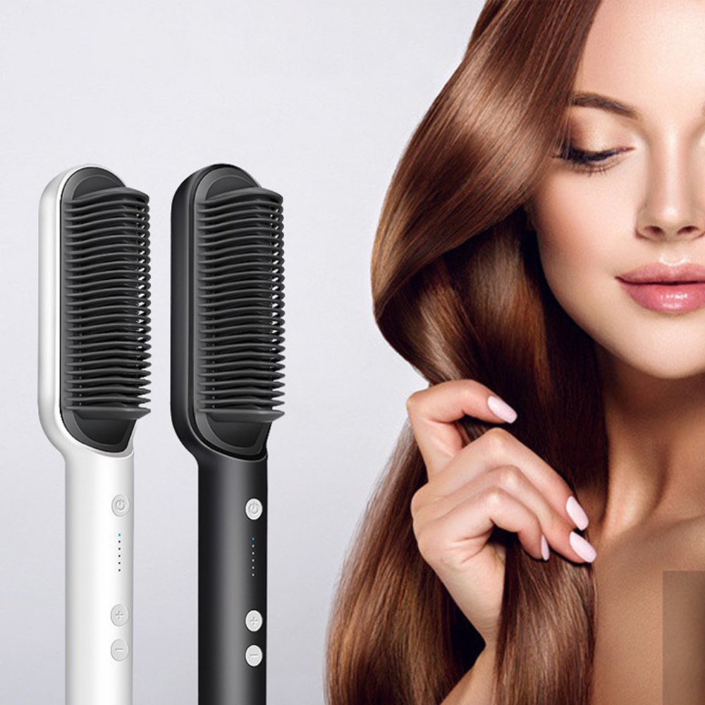 [SIÊU HOT 2022] Lược Điện Chải Tóc Tạo Kiểu Chuyên Nghiệp - Kiêm Máy Uốn - Duỗi - Ép Tóc