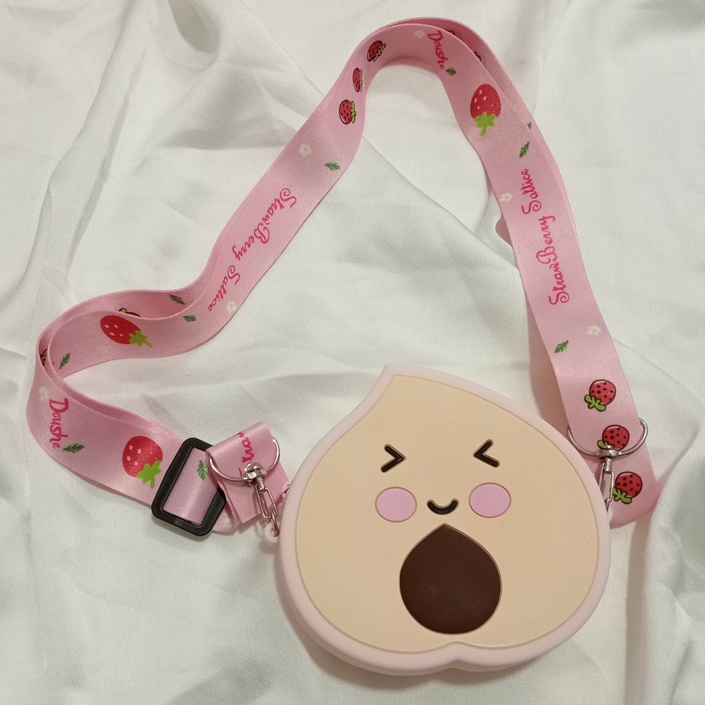 Túi Đeo Chéo Silicon Mini Cho Bé  Hình Hoa Quả Và Trà Sữa Cực Cute