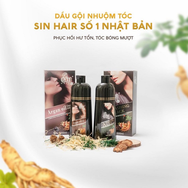 Dầu Gội SIN HAIR Chính Hãng }Dầu Gội Phủ Bạc SIN HAIR Nhật Bản Giảm Gàu Rụng Tóc Tạo Ẩm Giảm Gẫy Rụng