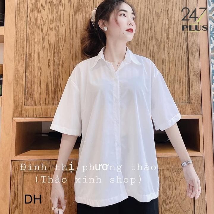 Áo sơ mi dáng thụng tay lỡ