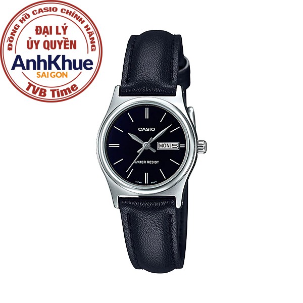 Đồng hồ nữ dây da Casio chính hãng Anh Khuê LTP-V006L-1B2UDF (25mm)