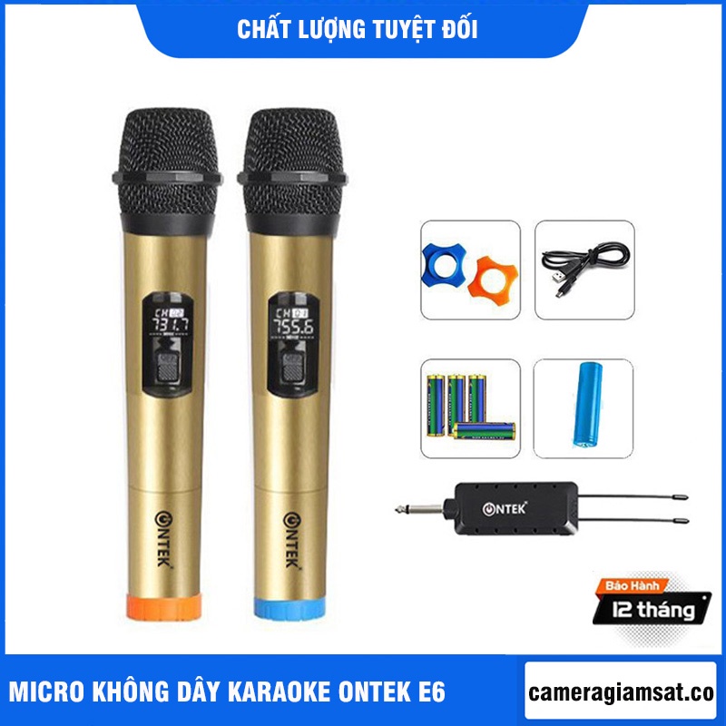 [FREESHIP💖]MICRO KHÔNG DÂY ONTEK E6S/E6, MICRO KARAOKE, HÚT ÂM TỐT - CHUYÊN CHO AMPLY, LOA KÉO, SẢN PHẨM CHẤT LƯỢNG CAO