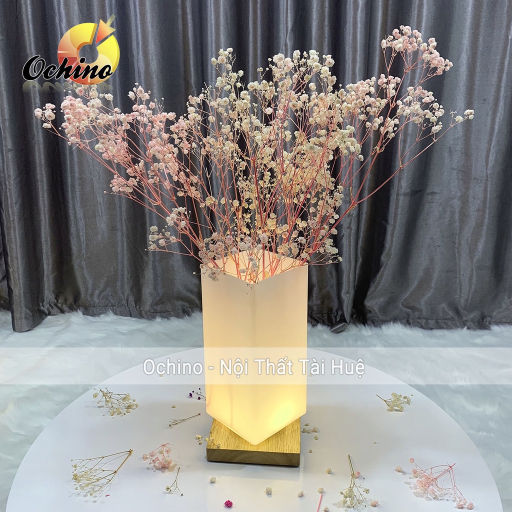 Đèn Ngủ Trang Trí, Đèn để bàn decor Phòng ngủ thân gỗ cắm điện phong cách vintage có tăng giảm ánh sáng