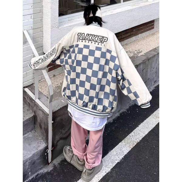 Áo Khoác Bomer Gió Caro Hai Lớp Form Rộng Unisex Siêu Cá Tính - Super Fashion P