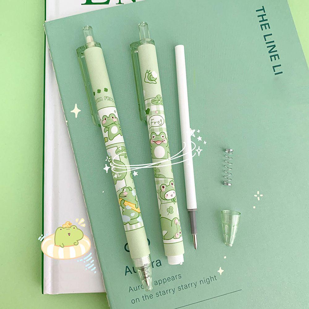 PEWANY Bút Mực Gel Dạng Nhấn Tạo Hình Chú Ếch Hoạt Hình Vui Nhộn