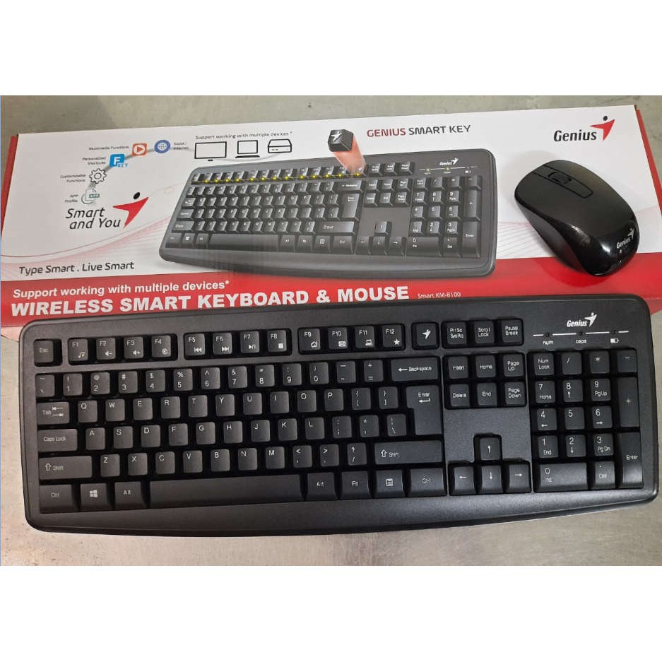 COMBO BÀN PHÍM CHUỘT GENIUS KHÔNG DÂY 8100 - HÀNG CHÍNH HÃNG BH 1 NĂM
