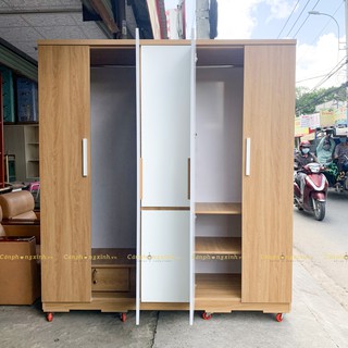 Tủ quần áo, tủ áo 5 cánh mở, có ngăn hộc để đồ đa năng, gỗ cn MDF, CPX-T24